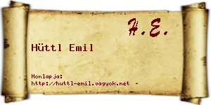 Hüttl Emil névjegykártya